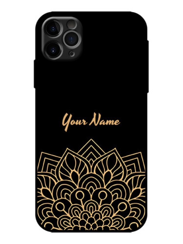Custom iPhone 11 Pro Max Custom Metal Phone Case - Golden Mandala Design