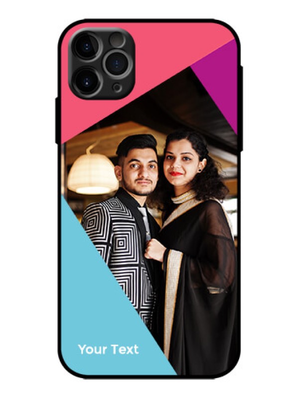 Custom iPhone 11 Pro Max Custom Metal Phone Case - Stacked Triple Colour Design