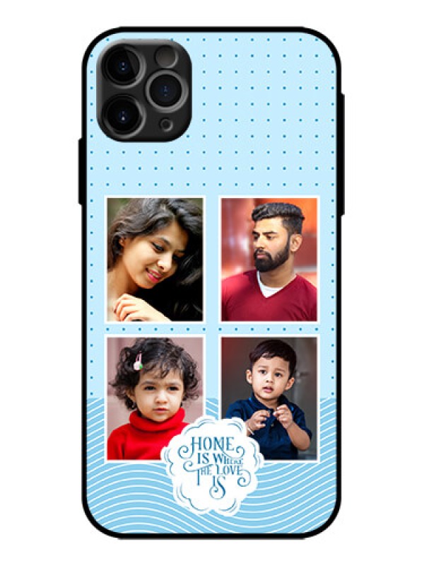 Custom iPhone 11 Pro Max Custom Metal Phone Case - Cute Love Quote With 4 Pic Upload Design