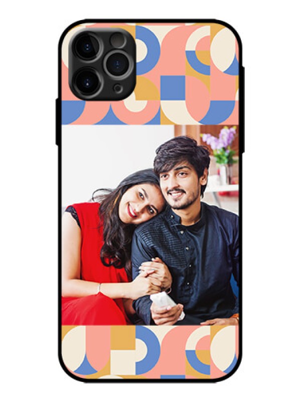 Custom iPhone 11 Pro Max Custom Metal Phone Case - Semi - Circle Maze Pattern Design