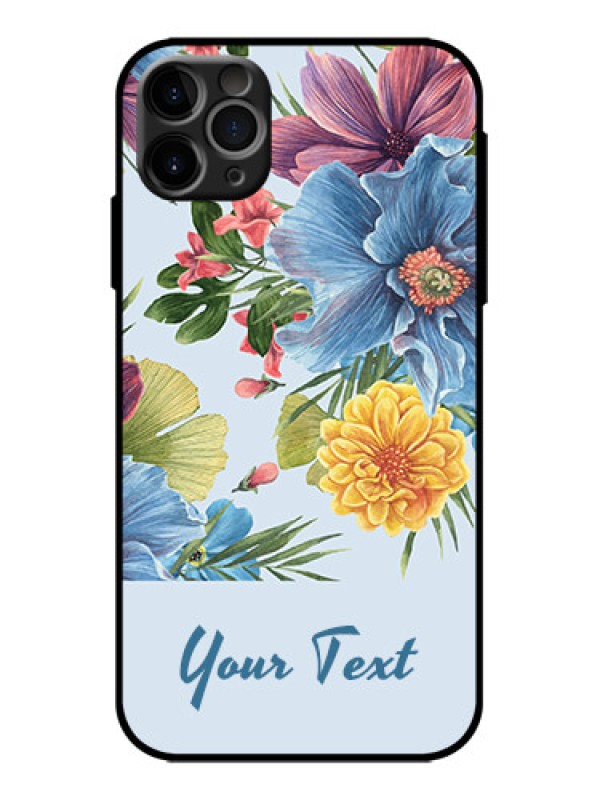 Custom iPhone 11 Pro Max Custom Metal Phone Case - Stunning Watercolored Flowers Painting Design