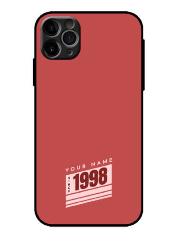 Custom iPhone 11 Pro Max Custom Metal Phone Case - Red Custom Year Of Birth Design