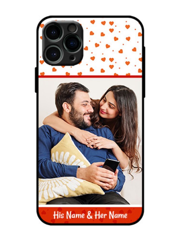 Custom iPhone 11 Pro Custom Metal Phone Case - Orange Love Symbol Design