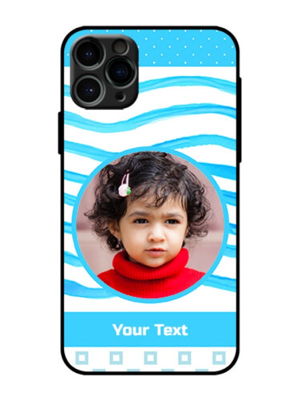 Custom iPhone 11 Pro Custom Metal Phone Case - Simple Blue Case Design