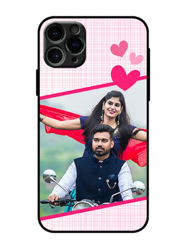 Custom iPhone 11 Pro Custom Metal Phone Case - Love Shape Heart Design