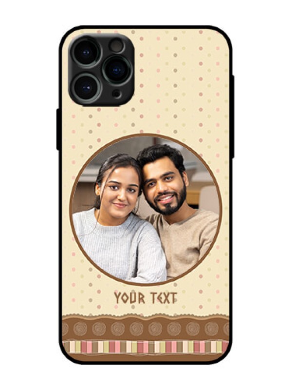 Custom iPhone 11 Pro Custom Metal Phone Case - Brown Dotted Mobile Case Design