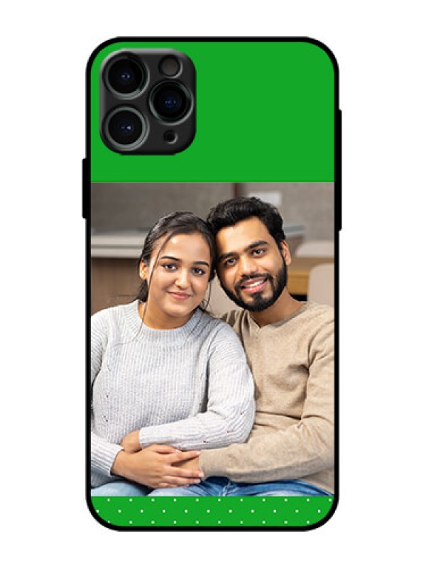 Custom iPhone 11 Pro Custom Metal Phone Case - Green Pattern Design