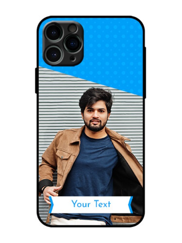 Custom iPhone 11 Pro Custom Metal Phone Case - Simple Blue Color Design