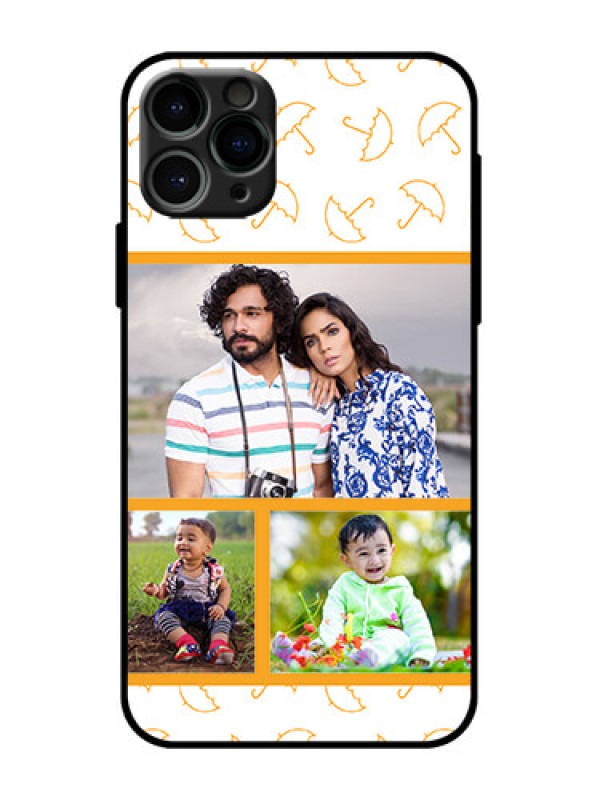 Custom iPhone 11 Pro Custom Metal Phone Case - Yellow Pattern Design
