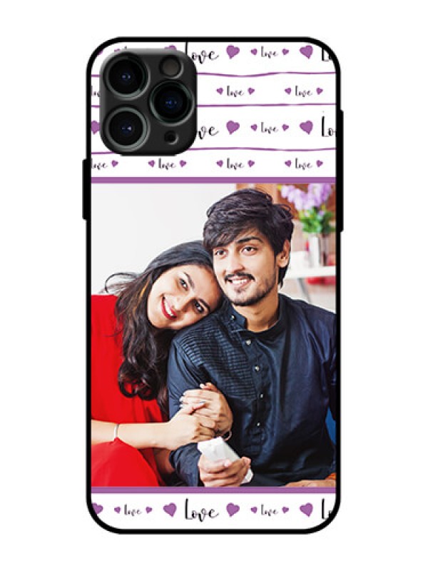 Custom iPhone 11 Pro Custom Metal Phone Case - Couples Heart Design