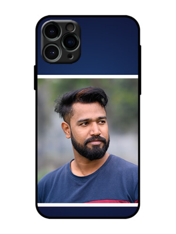 Custom iPhone 11 Pro Custom Metal Phone Case - Simple Royal Blue Design