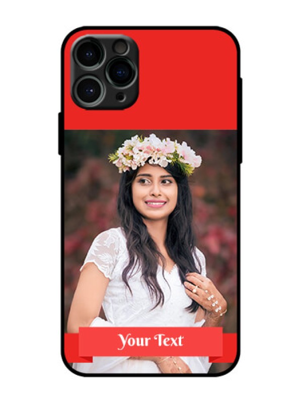 Custom iPhone 11 Pro Custom Metal Phone Case - Simple Red Color Design