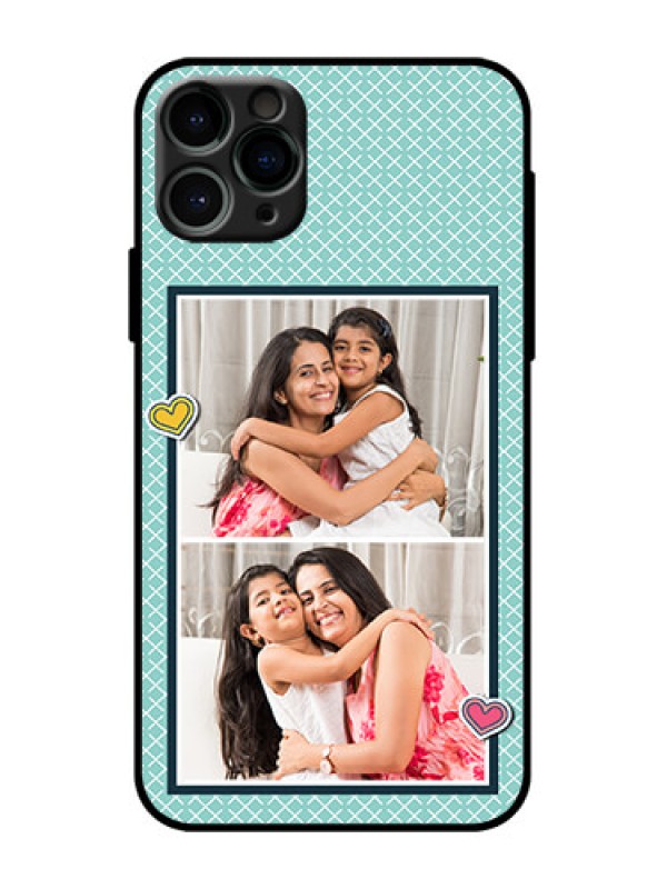 Custom iPhone 11 Pro Custom Metal Phone Case - 2 Image Holder With Pattern Design