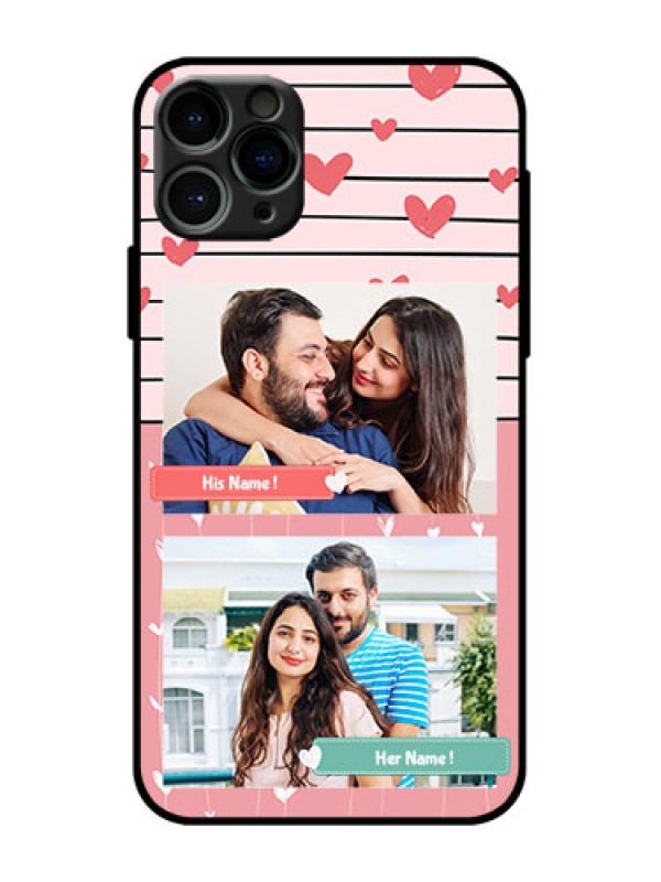Custom iPhone 11 Pro Custom Metal Phone Case - Photo With Heart Design