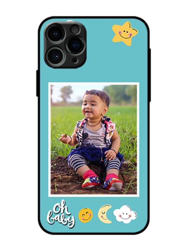 Custom iPhone 11 Pro Custom Metal Phone Case - Smiley Kids Stars Design