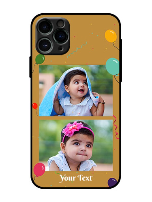 Custom iPhone 11 Pro Custom Metal Phone Case - Image Holder With Birthday Celebrations Design
