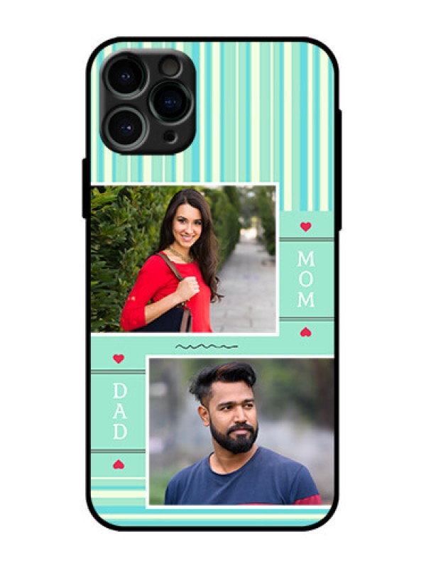 Custom iPhone 11 Pro Custom Metal Phone Case - Mom and Dad Pic Design