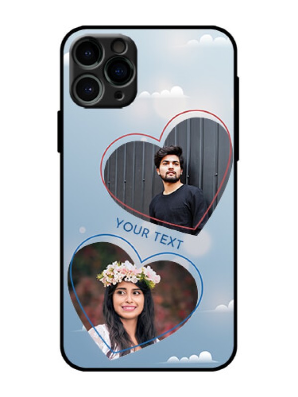 Custom iPhone 11 Pro Custom Metal Phone Case - Blue Color Couple Design