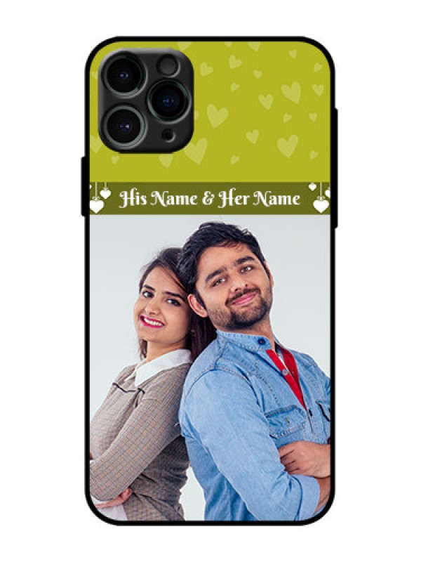 Custom iPhone 11 Pro Custom Metal Phone Case - You and Me Heart Design
