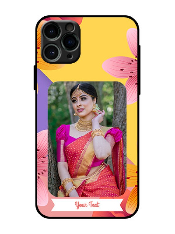 Custom iPhone 11 Pro Custom Metal Phone Case - 3 Image With Vintage Floral Design