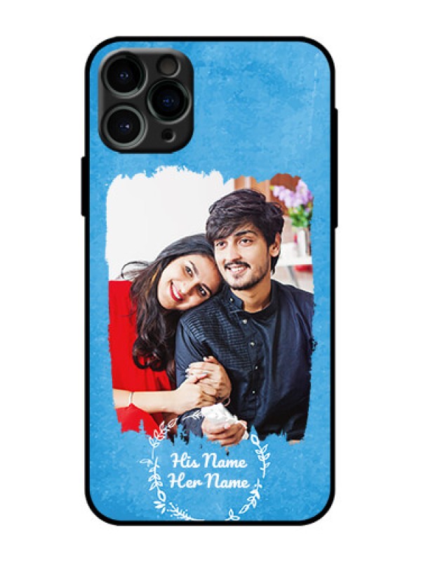 Custom iPhone 11 Pro Custom Metal Phone Case - Blue Color Vintage Design