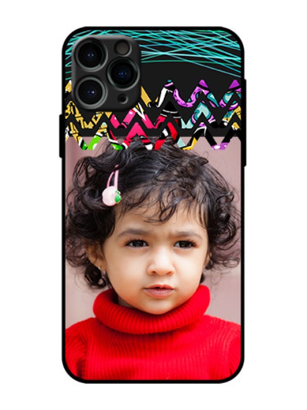 Custom iPhone 11 Pro Custom Metal Phone Case - Neon Abstract Design