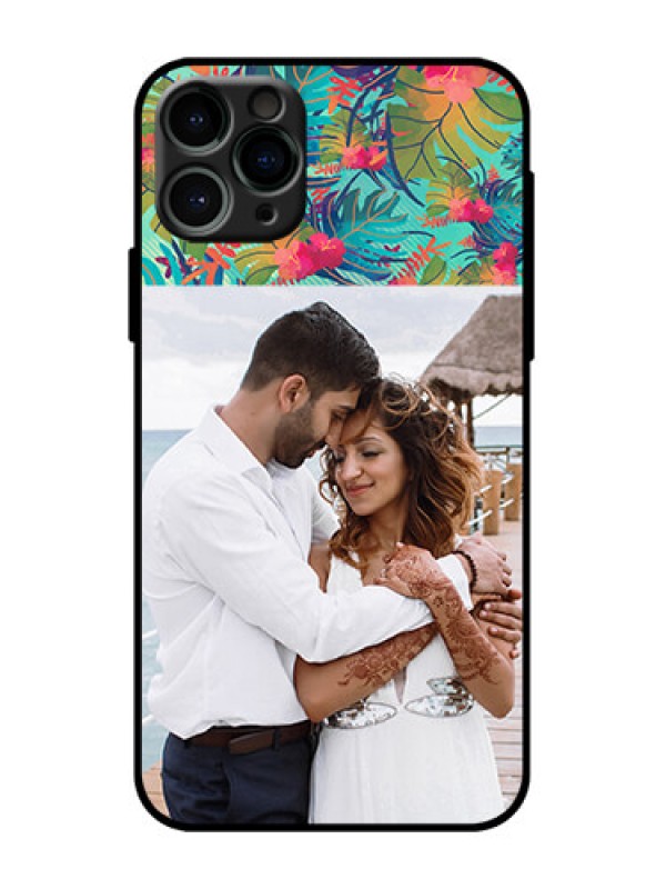 Custom iPhone 11 Pro Custom Metal Phone Case - Watercolor Floral Design