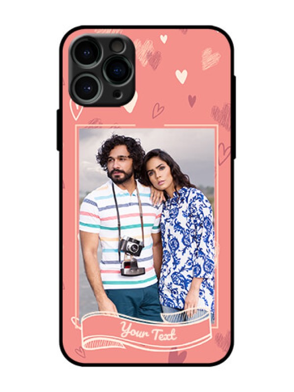 Custom iPhone 11 Pro Custom Metal Phone Case - Love Doodle Art Design