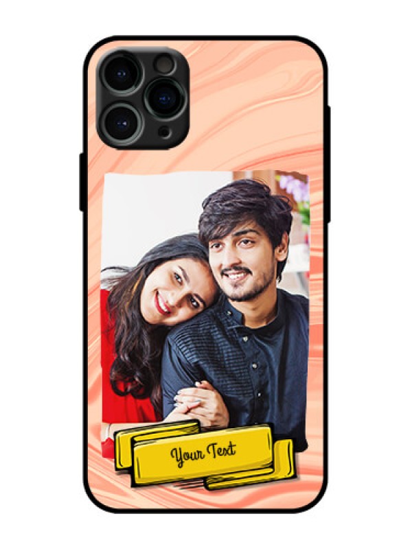 Custom iPhone 11 Pro Custom Metal Phone Case - Marble Texture Design