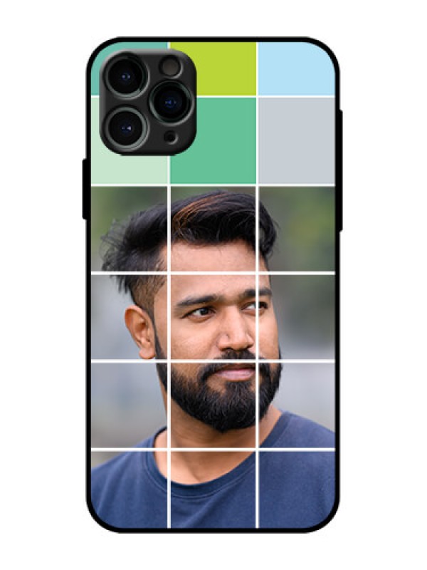 Custom iPhone 11 Pro Custom Metal Phone Case - With White Box Pattern