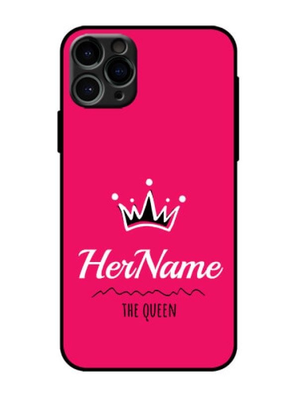 Custom iPhone 11 Pro Custom Metal Phone Case - Queen With Name Design