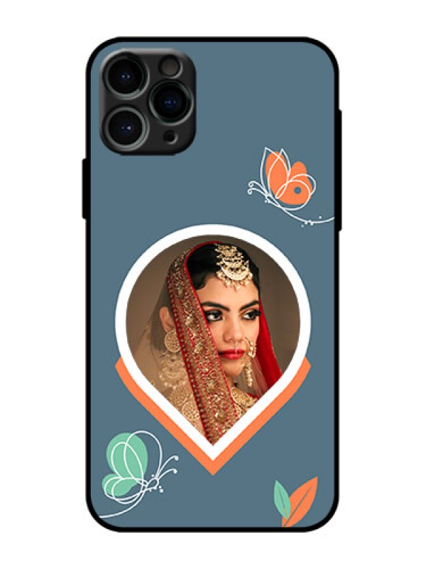 Custom iPhone 11 Pro Custom Metal Phone Case - Droplet Butterflies Design