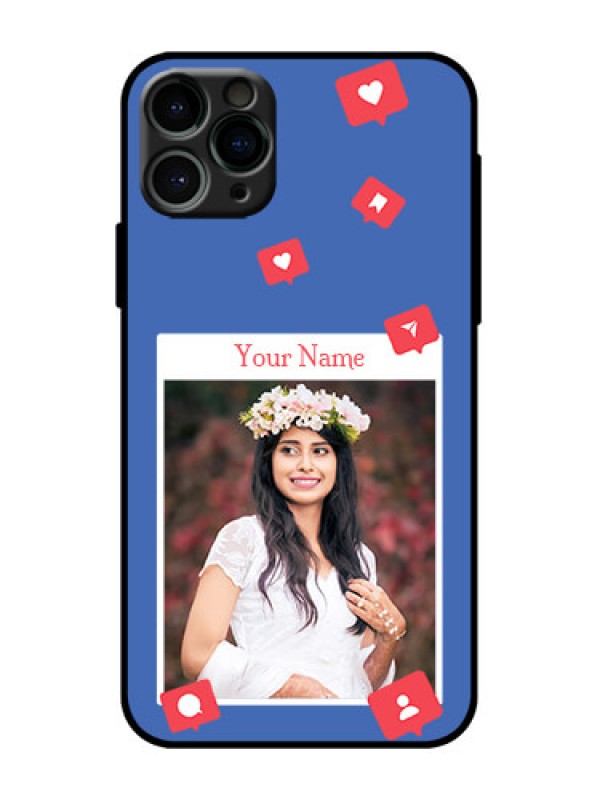 Custom iPhone 11 Pro Custom Metal Phone Case - Like Share And Comment Design