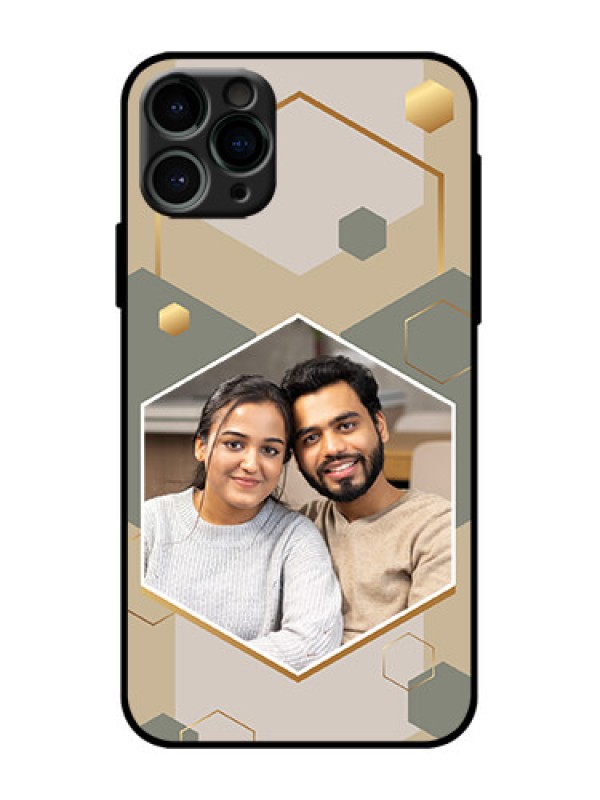 Custom iPhone 11 Pro Custom Metal Phone Case - Stylish Hexagon Pattern Design