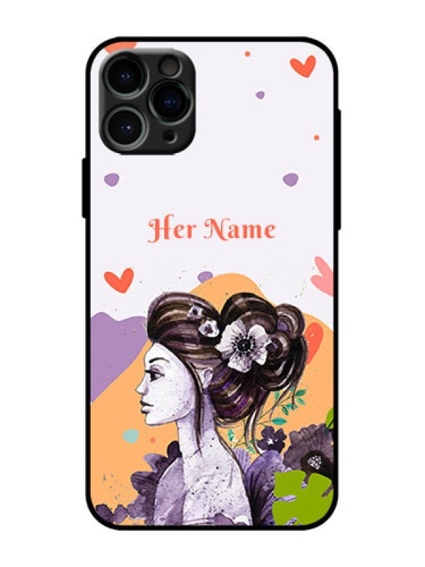Custom iPhone 11 Pro Custom Metal Phone Case - Woman And Nature Design