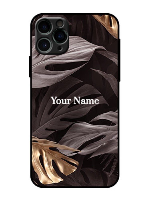 Custom iPhone 11 Pro Custom Metal Phone Case - Wild Leaves Digital Paint Design