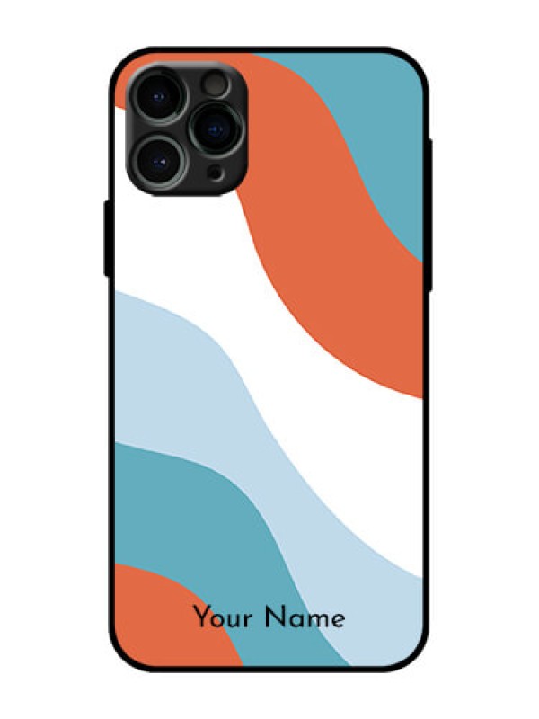 Custom iPhone 11 Pro Custom Metal Phone Case - Coloured Waves Design