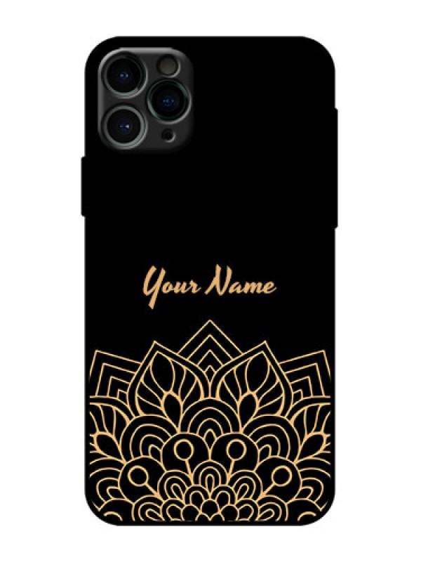 Custom iPhone 11 Pro Custom Metal Phone Case - Golden Mandala Design