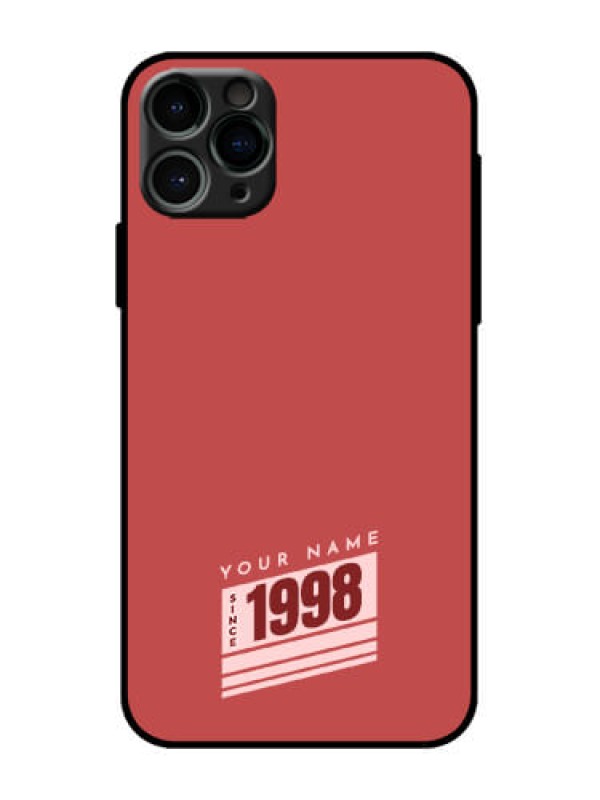Custom iPhone 11 Pro Custom Metal Phone Case - Red Custom Year Of Birth Design