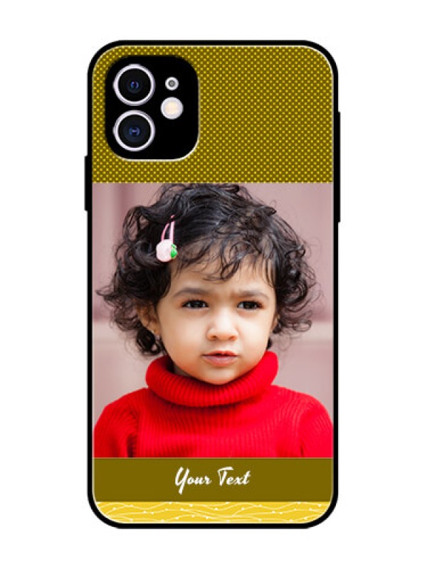 Custom iPhone 11 Custom Metal Phone Case - Simple Green Color Design