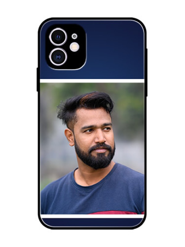 Custom iPhone 11 Custom Metal Phone Case - Simple Royal Blue Design