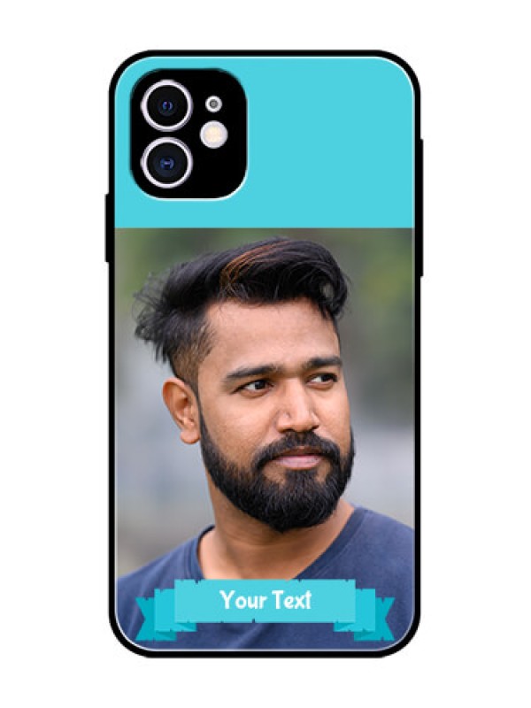 Custom iPhone 11 Custom Metal Phone Case - Blue Color Design