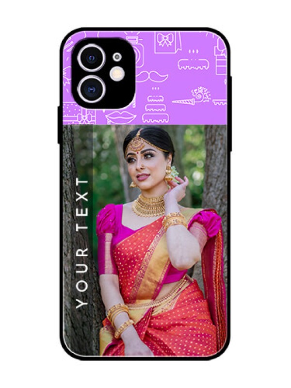 Custom iPhone 11 Custom Metal Phone Case - Birthday Icons Design