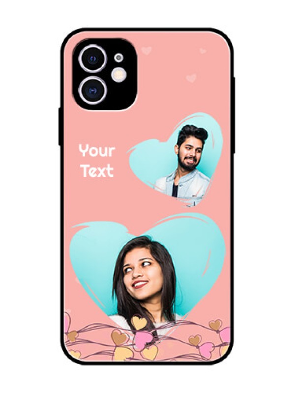 Custom iPhone 11 Custom Metal Phone Case - Love Doodle Design