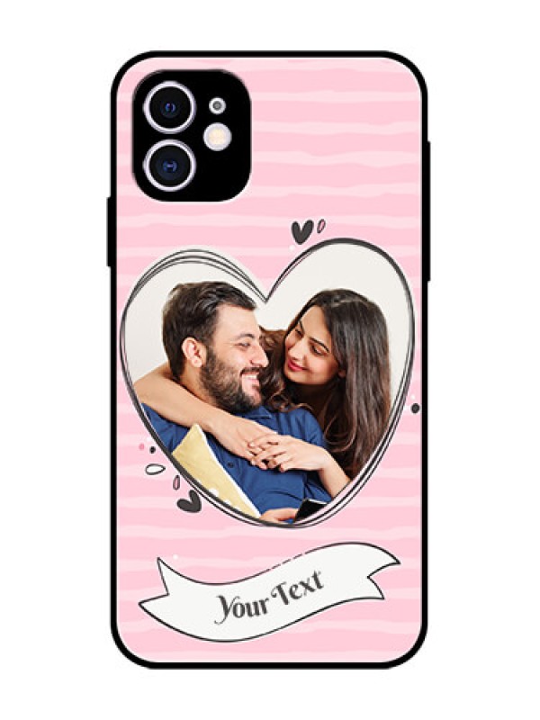 Custom iPhone 11 Custom Metal Phone Case - Vintage Heart Design