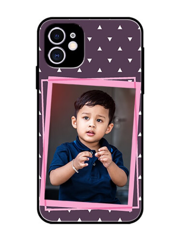 Custom iPhone 11 Custom Metal Phone Case - Triangle Pattern Dotted Design