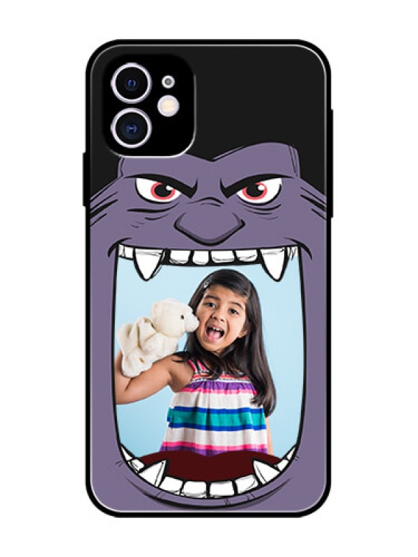 Custom iPhone 11 Custom Metal Phone Case - Angry Monster Design