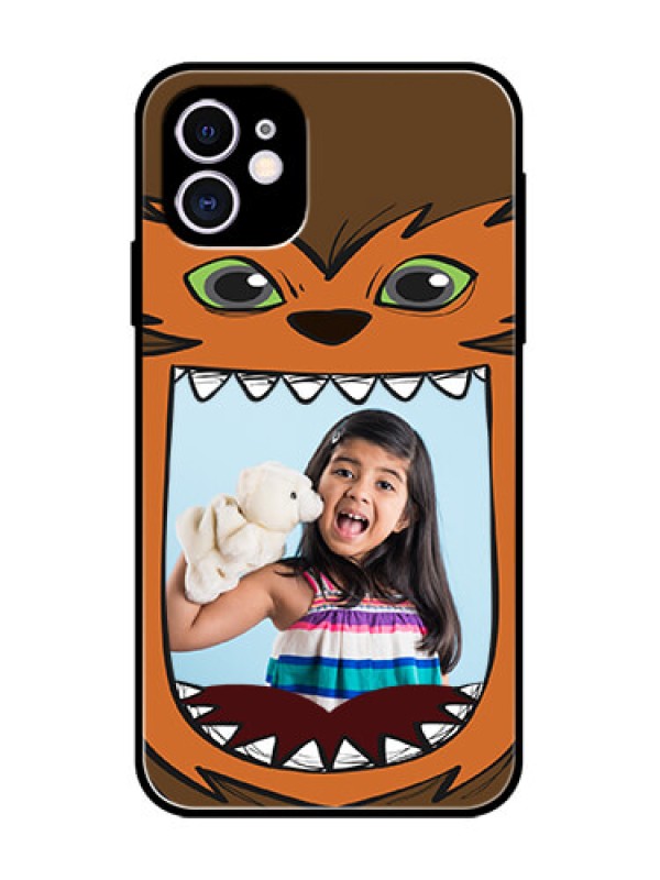 Custom iPhone 11 Custom Metal Phone Case - Owl Monster Back Case Design