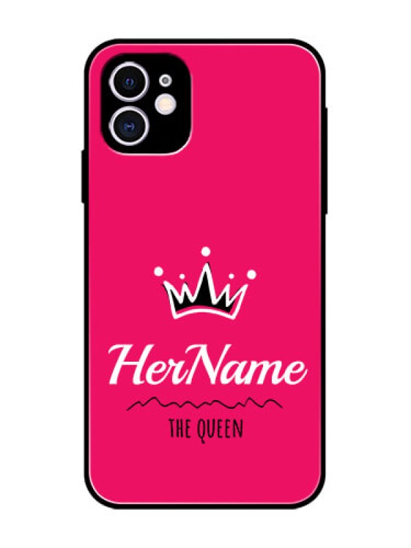 Custom iPhone 11 Custom Metal Phone Case - Queen With Name Design