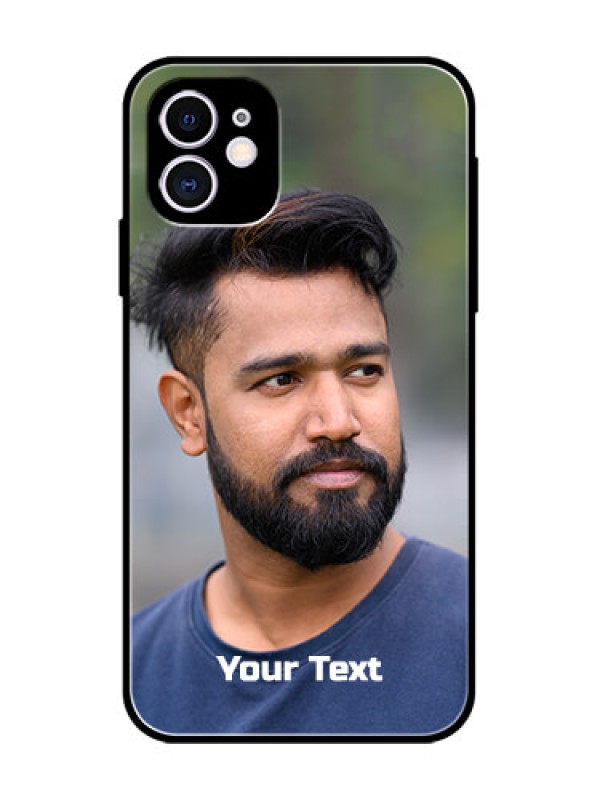 Custom iPhone 11 Custom Metal Phone Case - Photo With Text Design